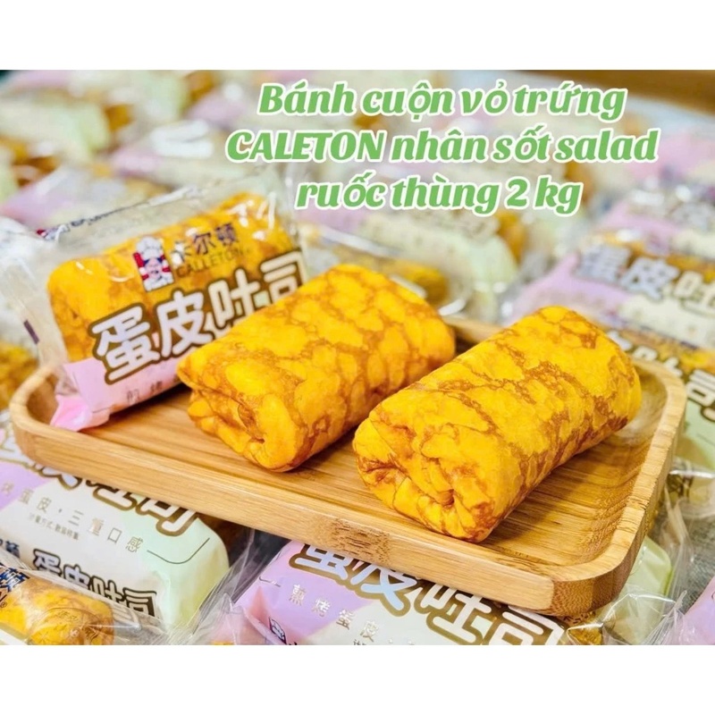 Bánh cuộn sandwich vỏ trứng kem sốt chà bông Calleton